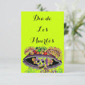 Catrinaの死んだ招待のDia de Los Muertos Day 招待状 (スタンド正面)
