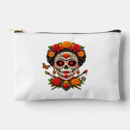 Catrina Artist Sugar Skull–Día de los Muertos アクセサリーポーチ