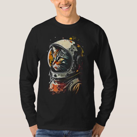 Catronaut Cat Astronaut space cat Tシャツ (正面)