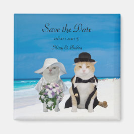 Catsおもしろいビーチ結婚式Save the Date マグネット