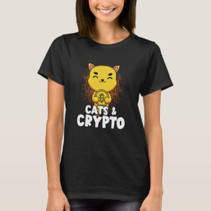CatsおよびCrypto CryptocurrencyブロックチェーントレーダーF Tシャツ