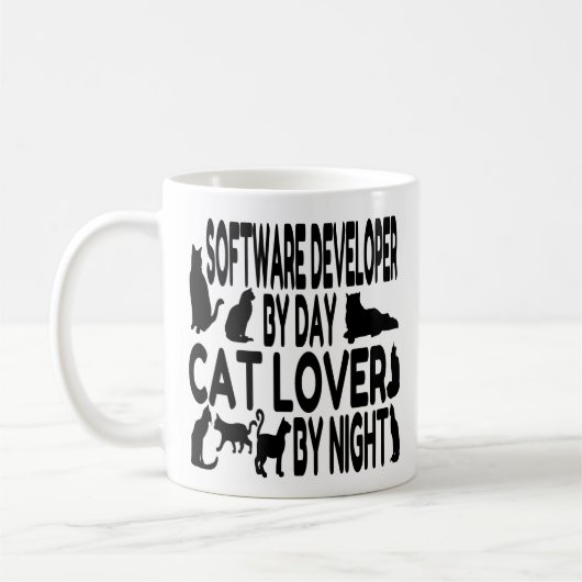 Catsが大好きなソフトウェア開発者 コーヒーマグカップ (左)