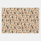 Catsシームレスなパターンハローウィンパーティ ラッピングペーパーシート (正面3)