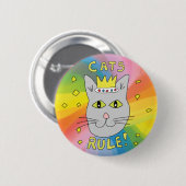 Catsルール猫好きロシアのブルーピンバッジ 缶バッジ (正面&裏面)