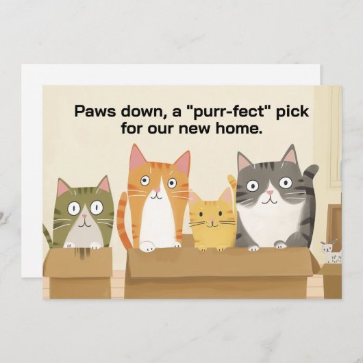 Cats おもしろい New Home Movingのお知らせ (正面/裏面)