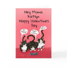 Cats おもしろい Valentine Holiday Cardから