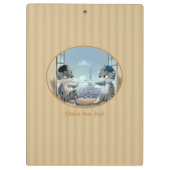 Cats & エッフェルタワー – Paris Joy Clipboard クリップボード (裏面)
