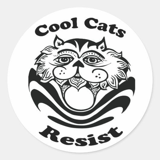 Cats クール Resist – ステッカー (正面)