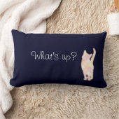 Cat's グラデーション "What's up?" Blue クッション　Throw Pillow ランバークッション (ブランケット)