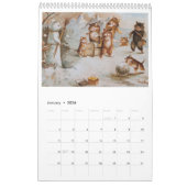 Cats 図解入りの、写真付きの Calendar - Louis Wain カレンダー (1月 2026)
