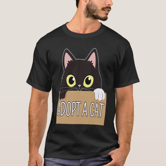 Cats 救 Cat Adoption Centerの従業員がCaを採用 Tシャツ (正面)