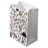 Cats (日本の背景色の変更) ミディアムペーパーバッグ (正面アングル)