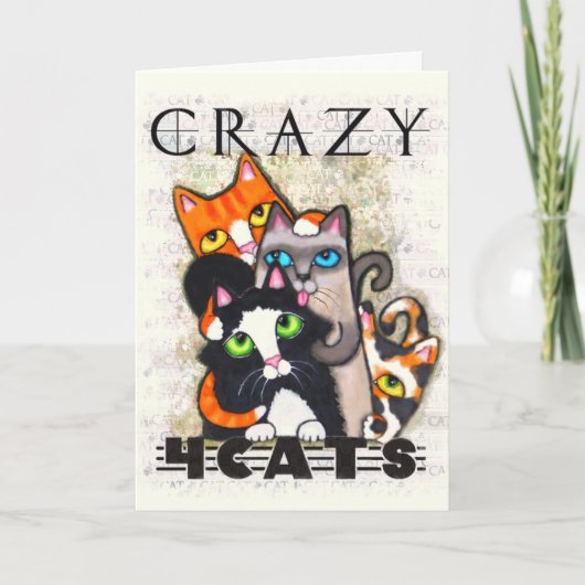 Cats 熱狂する Friendship Greeting Card カード (正面)