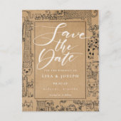 Cats 素朴 Kraftスクリプト日付の保存 案内ポストカード (正面)