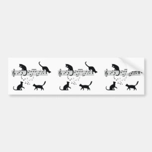 Cats 遊 Music Notes バンパーステッカー
