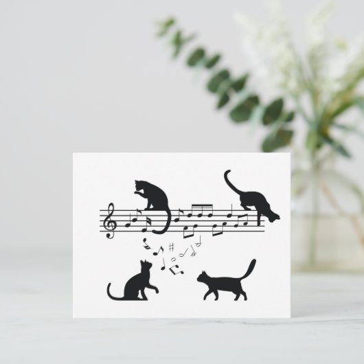 Cats 遊 Music Notes ポストカード (スタンド正面)