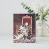 Cats 遊's on Red Velvet Chairヴィンテージ ポストカード (スタンド正面)