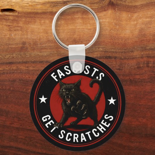 Cats Against Fascists キーホルダー (正面)