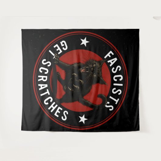 Cats Against Fascists タペストリー (正面(横))