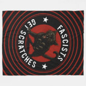 Cats Against Fascists フリースブランケット (正面(横))