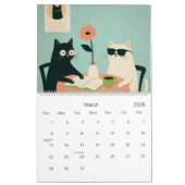 Cats and Coffee Calendar カレンダー (3月 2026)