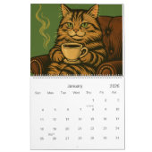 Cats and Coffee Calendar カレンダー (1月 2026)