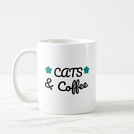 Cats and Coffee – Cute Cat Lover Coffee コーヒーマグカップ (左)