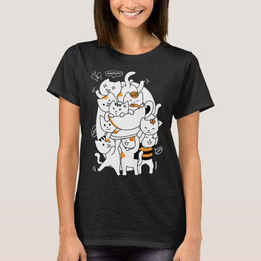 Cats and Coffee Tシャツ (正面)