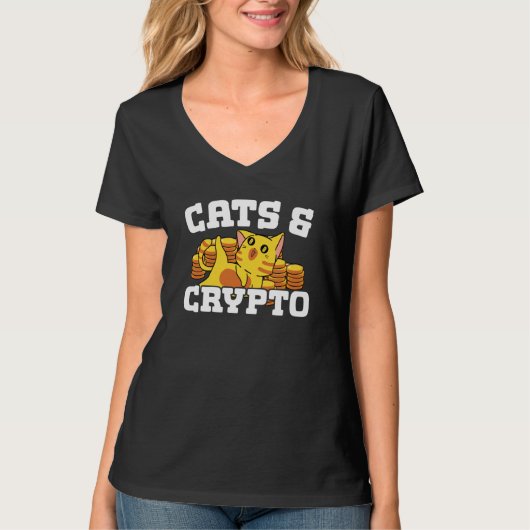 Cats And Crypto Cryptocurrency Blockchain Trader F Tシャツ (正面)