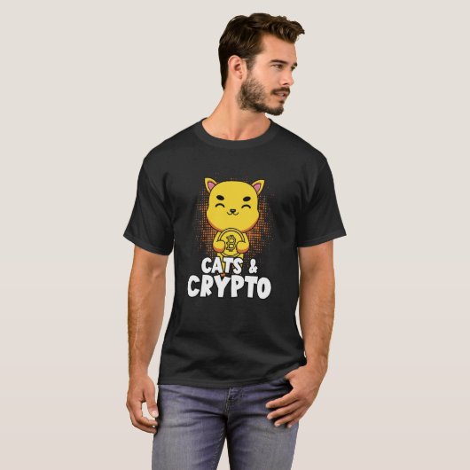 Cats And Crypto Cryptocurrency Blockchain Trader F Tシャツ (正面フル)