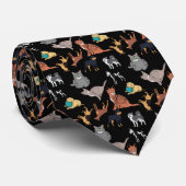 Cats And Dogs Pattern Design On Black  ネクタイ (ロール)