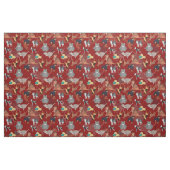 Cats And Dogs Pattern Design On Red ファブリック (ファットクウォーター)