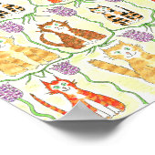 Cats and Fritillaries after William Morris ポスター (角)