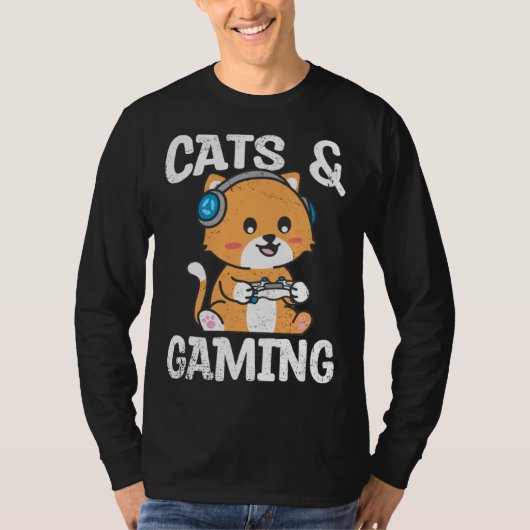 Cats And Gaming Cute Cat Owner Pet Animals  Graphi Tシャツ (正面)