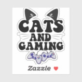 Cats And Gaming Funny Cat Pet Lover Gaming Gift シール (シート)