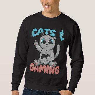 Cats And Gaming Loves Playing Video Games Cute Gam スウェットシャツ