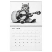 Cats and Guitars Black and White 2026 カレンダー (3月 2026)