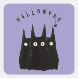 Cats and Halloween, personalized スクエアシール
