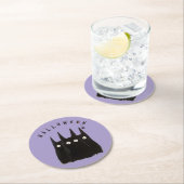Cats and Halloween, personalized ラウンドペーパーコースター (インサイチュ)