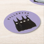 Cats and Halloween, personalized ラウンドペーパーコースター (アングル)