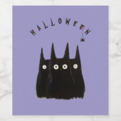 Cats and Halloween, personalized ワインラベル (シングルラベル)