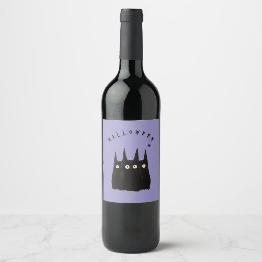 Cats and Halloween, personalized ワインラベル (正面)