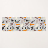 Cats and Paw Prints ヨガマット (正面(横))