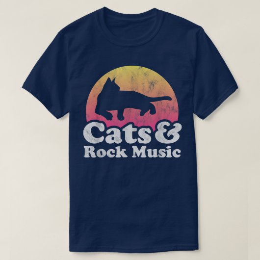 Cats and Rock Music Men's or Women's Cat Tシャツ (デザイン正面)