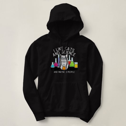 Cats And Science Shirt、猫好きTシャツ、Cat Tee、 パーカ (デザイン正面)