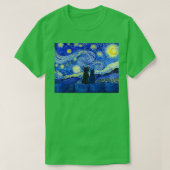 Cats and Starry Night Tシャツ (デザイン正面)