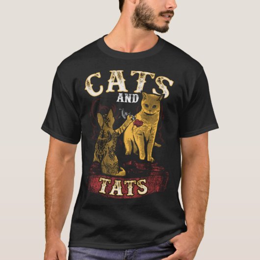 Cats And Tats - Funny Inked Cat Owner Tattoo Lover Tシャツ (正面)
