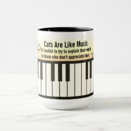 Cats Are Like Music - Piano Keyboard Staff & Cats  マグカップ
