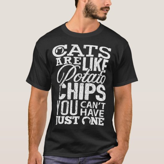 Cats are like potato chips Cute Cat Women Girls Tシャツ (正面)