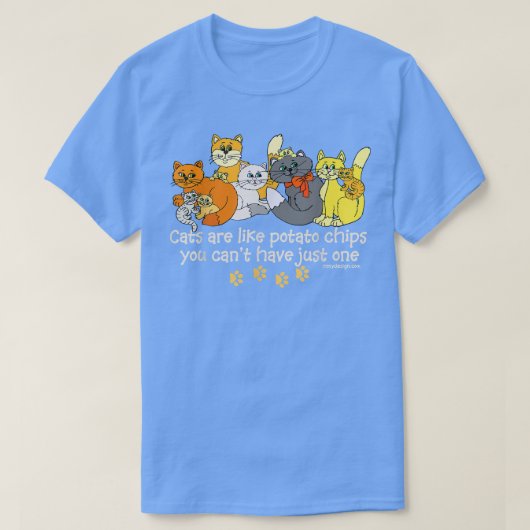 Cats Are Like Potato Chips Funny Dark Tシャツ (デザイン正面)